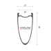 BTLOS ARC64 64mm depth V-shape  All Road Carbon Rims