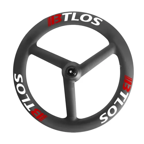 65mm deep V-shaped 3-spoke carbon wheel